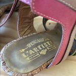 L'ATISTE | Pink and Green Leaf Sandals with Adjustable Straps sz 40 Photo 5