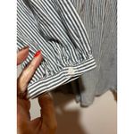 Gap blouse blue white striped embroidery size XS peasant cottagecore fisherman Photo 2