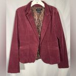 Calvin Klein Blazer Womens Wine Burgundy Corduroy Lined Jacket Blazer Office L Photo 6