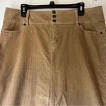 Levi's 🤎 Levi Strauss Tan Corduroy Midi Skirt with Button Closure and Front Pockets Photo 1
