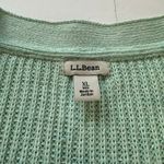 LL Bean Green Linen Cotton Button Up Cardigan Sweater Size XL Pockets Photo 7