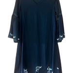 GLOBAL Desi Black Rayon A Line Dress Medium Photo 0