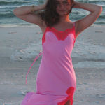 SKIMS  Pink Lace Slip Dress Photo 0