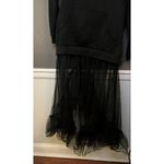 Nicopanda Hoodie Dress Womens Small Black Tulle Mesh Skirt Long Pullover Goth Photo 1