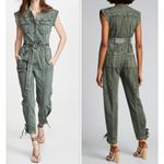 Ulla Johnson Adair Belted Acid Wash Sleeveless Denim Jumpsuit Army Green size 4 Photo 7
