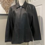 Worthington Women’s Black Leather Jacket Size Extra Large With Zipper & Pockets Photo 4
