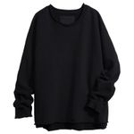 Frank & Eileen  Anna Long Sleeve Capelet Black Pullover Triple Fleece Size Medium Photo 2
