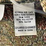 ERIN LONDON Leopard Jungle Print Tapestry Shoulder Pads Button Up Jacket 2X Photo 5