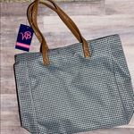 Houndstooth Print Tote Bag Black Photo 0
