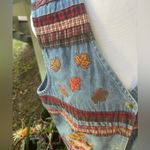 Vintage Bobbie Brooks Fall Embroidered Denim Vest Size Medium Blue Photo 4
