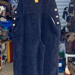 Disney Vtg Winnie Pooh Bear Fall Leaves Corduroy Overalls Size XL 36" Waist  Photo 0