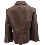 Oscar de la Renta Linen Brown 3 Quarter Bell Sleeve Hook Front Top Jacket Size 8 Photo 5