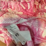 Cupshe Malina One Shoulder Ruffle Tiered Mini Dress Sz Small Pink Palm Tropical Photo 15