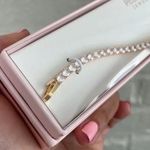 Target NEW 7.5” Peermont Jewelry Gold Tone Faux Diamond Clasp Tennis Bracelet Photo 1