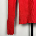 Hilfiger Collection Red 100% Silk Made in Italy Ribbed V Photo 1