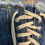 POL front lace up distressed high waisted flare wide leg jeans size 30 Photo 12