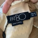 NWT PatBo Striped Crochet tan cream natural puff sleeve crop top sz 8 40 Photo 5