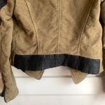 ZARA Trafaluc Light Brown & Black Faux Leather Moto Jacket Photo 8