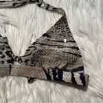 Hermanny Bikini Top Beige Black Zebra Print Sequins 6 Tan Photo 2