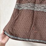 Ruff Hewn  Women’s Y2K Coquette Girl Babydoll V-Neck Top Lace Trim in Brown M Photo 9