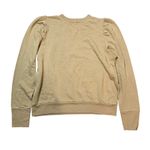 Monrow Tucked Sleeve Puff Shoulder Crewneck Sweatshirt Tan Size XL Photo 4