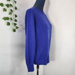 Talbots Royal Blue Crewneck Cableknit Sweater Photo 3