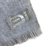 Courtelle Paris France Embroidered Fringe Scarf Neutral‎ Gray Photo 2