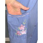 Vintage Smart Time Blue Embroidered Snap Down With Pockets House Coat 1 Photo 4