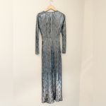 Nasty Gal  Y2K Metallic Disco Maxi Dress Long Sleeve Silver Fairy Goddess Small Photo 3