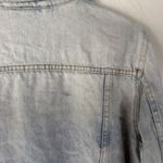 Free People Distressed Light Wash Denim Jacket Women's L Boho Festival Western Photo 4