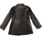 Winlit 3 Button Leather Black Blazer Sz M Jacket Trench Coat Lightweight Lined Size M Photo 8