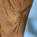 Lulus Missy Rust Orange Polka Dot Satin Knotted Front Mini Dress size medium Photo 8