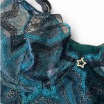 Savage X Fenty Shining Star Embroidered Unlined Demi Bra in Wildflower Blue Starstruck Embroidery 34C NWT Photo 4