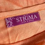 Stigma Womens T Shirt Blouse Top Boat Neck Short Sleeve Studded Accent Orange Size L Photo 7