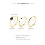 Boutique Dainty‎ 14k Gold Plated S925 Black Melee Diamond Ring, Size 7 Photo 2