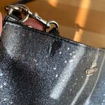 Coach Top Handle Pouch with Star Glitter in Mindnight Blue Crossgrain Leather Photo 11