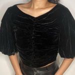 ZARA  Elegant Black Velvet Women's Button Front Top.     Size-Small Photo 0