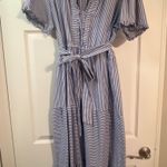 London Times Blue and white maxi dress-  Size 16 Photo 0