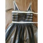 BCBGeneration Y2k 90's Metallic Night Out Dress Sz 8 Black Silver Overlay Mesh Photo 10