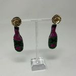 Tiny Tassel  Beaded Sequin Embellished Champagne Party Statement Earrings Photo 0