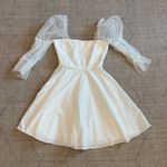 Amanda Uprichard NWT  Lalita White Mini Dress with Sheer Sleeves Photo 1