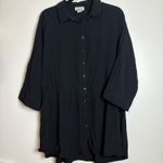 L*SPACE Pacifica Tunic Black Shirt Dress Drawstring Waist Kimono Sleeve M/L Size undefined Photo 1