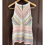 White House | Black Market Multi Color Mixed Patterns Halter Style Sweater | Small Photo 4