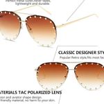 Rimless Oversized Studded Sunglasses Gold Photo 1