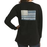Ariat  Women’s Size 1X Black Rebar Cotton Strong Brand Flag Long Sleeve T-Shirt Photo 1