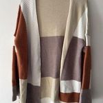 Miss Sparkling Oversized Cozy Colorblock Open Cardigan Brown Size M Photo 0