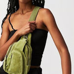 Free People Green Suede Sling Bag Photo 0