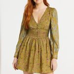 House of Harlow 1960 floral metallic mini dress Green Photo 0