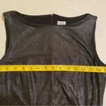 Cache  Gun Metal Grey Shimmer Stretchy Cocktail Evening Gathered Dress M Photo 5
