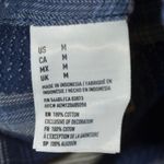 American Eagle  Outfitters Boyfriend Fit Blue Plaid Pearl Snap Top Shirt Size M Photo 7